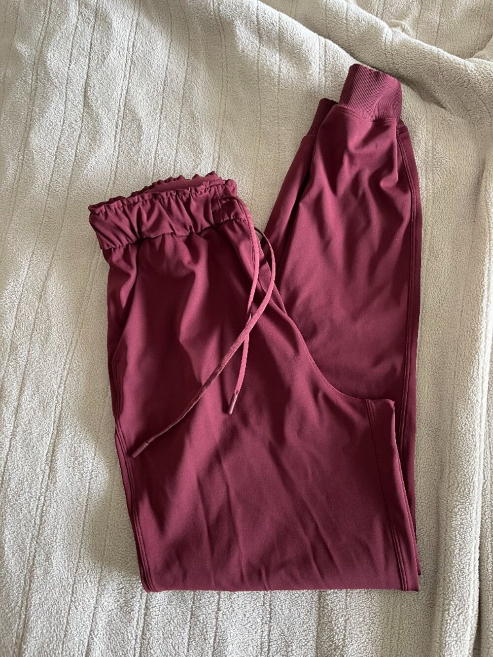 Lululemon Women's Stretch High-Rise Joggers Maroon Merlot Burgundy Drawstring: 6
